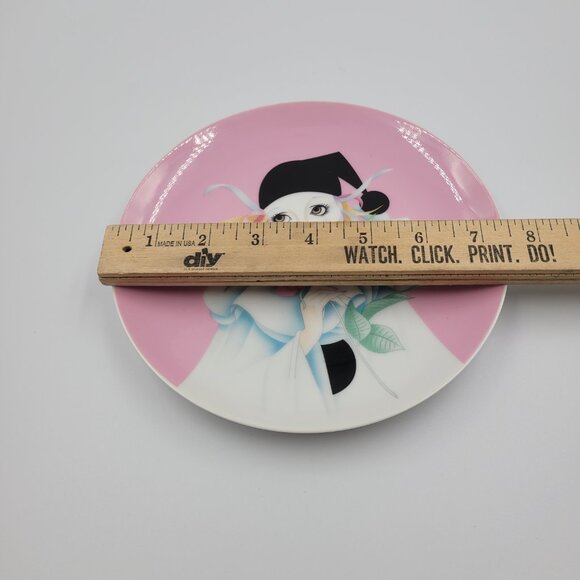 Vintage Chatillon Porcelain Fine Plate – Woman with Rose – Made in Japan - Picture 3 of 5